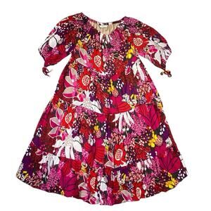 Trina Turk Floral Tiered Floral Sunrise Midi Dress - XS